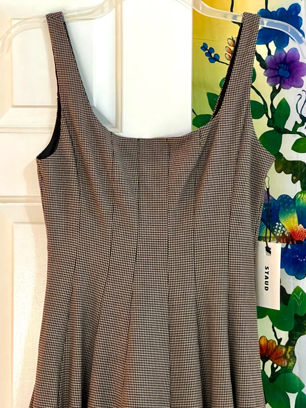 NWT Staud Wells Midi Dress Houndstooth - Picture 11 of 16